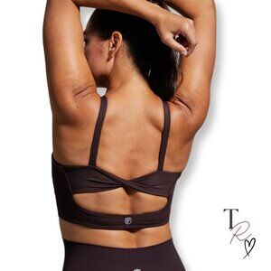 Born Primitive Your Go To Sports Bra Twist Back Deep Plum Brown Size Medium